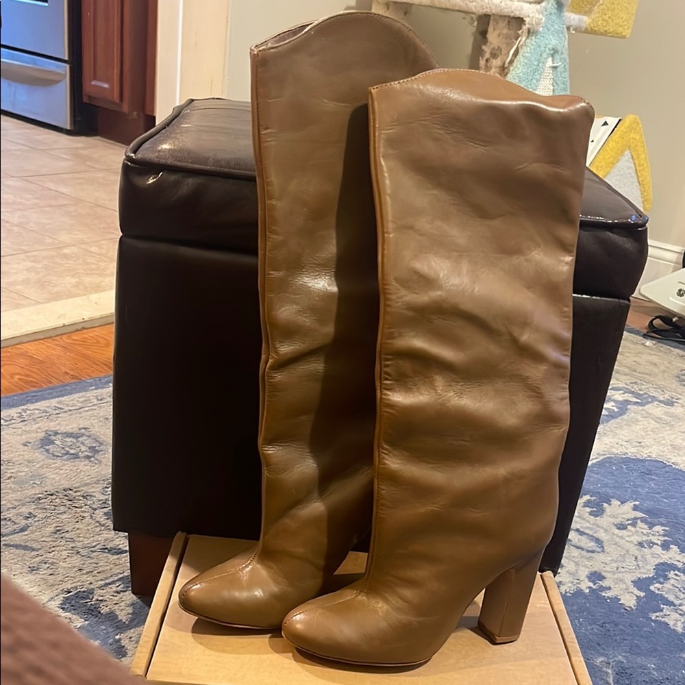 SCHUTZ Brown Knee-High Leather Boots